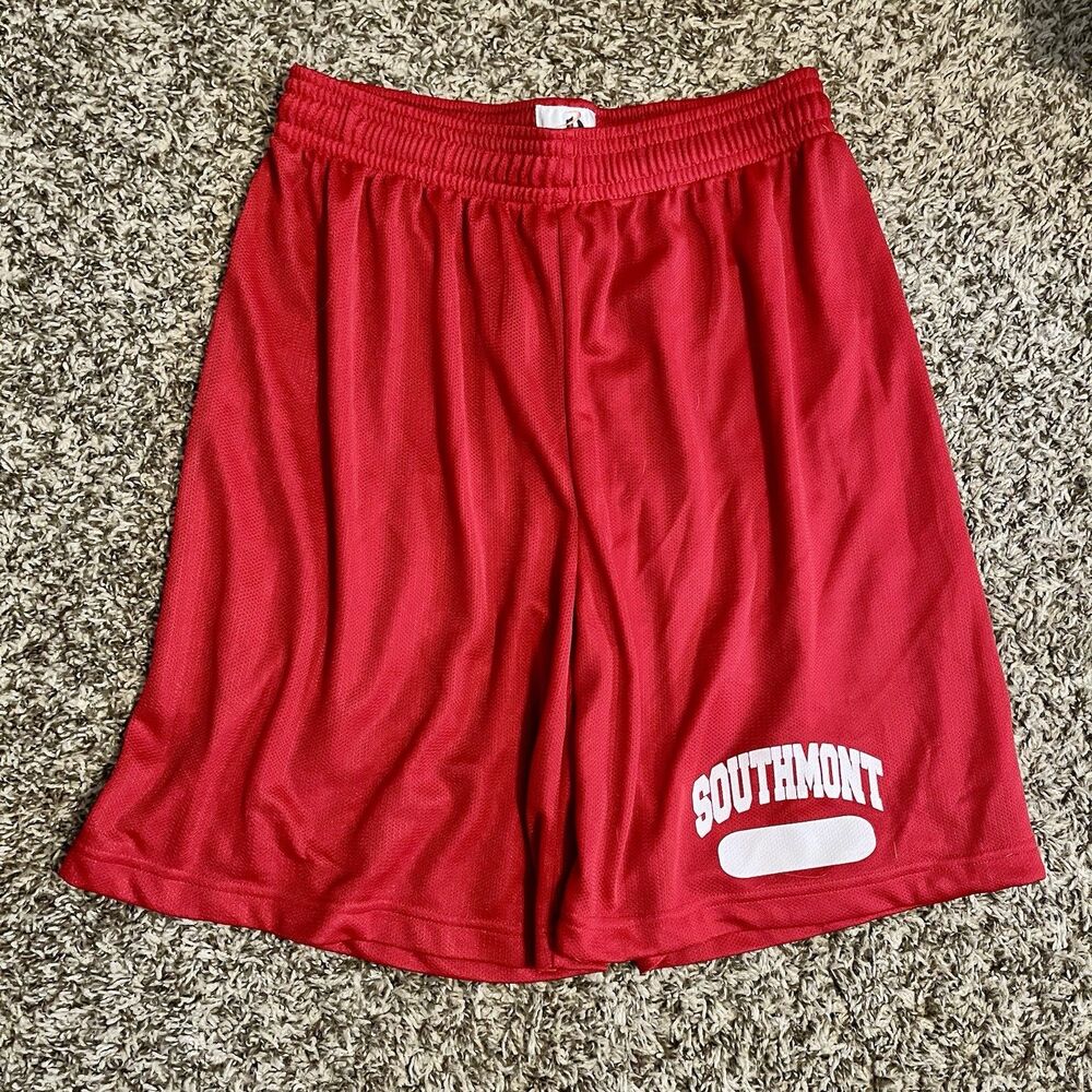 Badger Sport Southmont PE Basketball Shorts Men’s Large Red Mesh Jersey